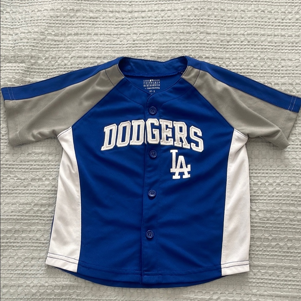 Kids Blue and Gray Dodgers Shirt